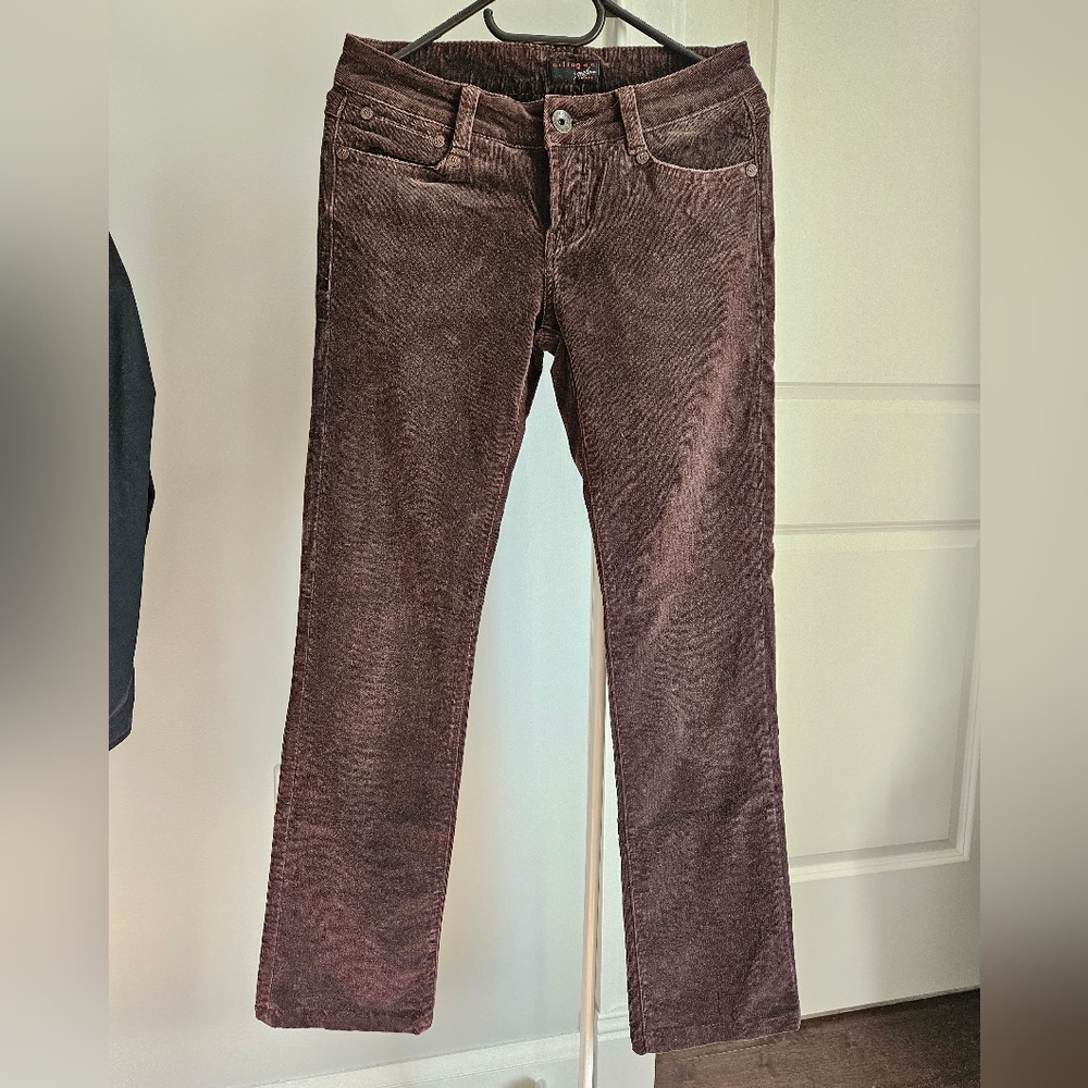 Vintage Low Rise Straight Leg Brown Corduroy Pants Size 28